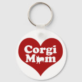 Corgi Ma Cute Red Heart Sleutelhanger (Achterkant)