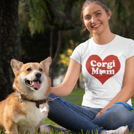 Corgi Ma Cute Red Heart T-shirt