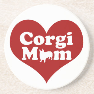 Corgi Ma Cute Red Heart Zandsteen Onderzetter