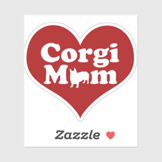 Corgi Ma Heart Sticker (Vel)