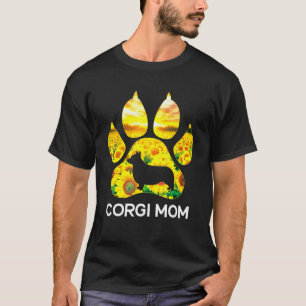 Corgi Ma Sunflower Corgi Dog mama T-shirt