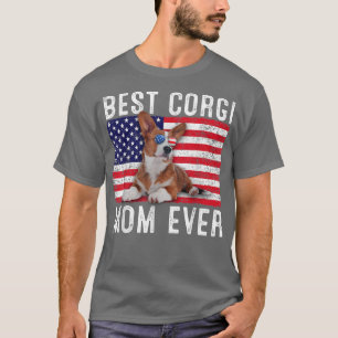Corgi Ma USA American Flag Corgi Hondenliefhebber T-shirt