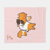 Corgi Mam en Puppies Fleece Blanket Deken (Voorkant (Horizontaal))