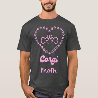 Corgi Mam Fur Mama Pink Womens Dog Mam374 T-shirt