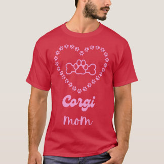 Corgi Mam Fur Mama Pink Womens Dog Mam-566 T-shirt