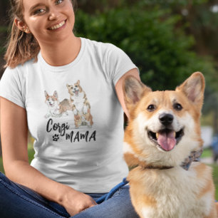 Corgi Mama Cute Waterverf dog T-shirt