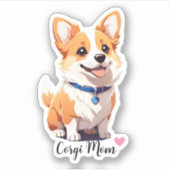 Corgi mama Dog Sticker (Voorkant)
