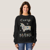 Corgi Mama Floral Dog Mom Love Trui (Voorkant volledig)
