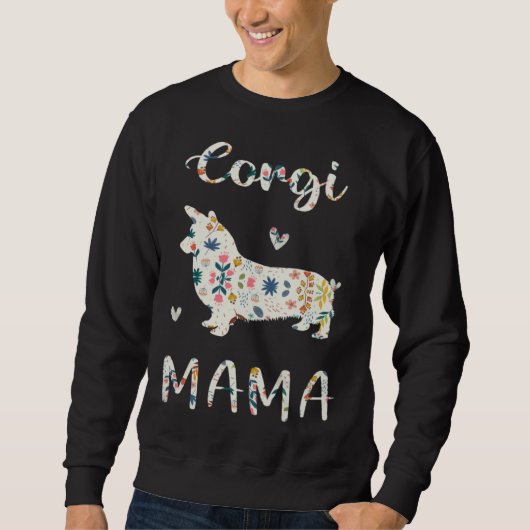 Corgi Mama Floral Dog Mom Love Trui (Voorkant)