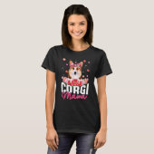 Corgi Mama Flower Bandana Dog Moederdag T-shirt (Voorkant volledig)