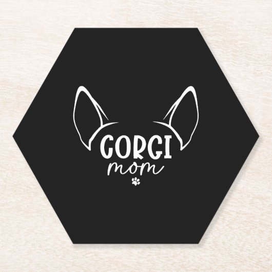 Corgi Mama Kartonnen Onderzetters (Voorkant)