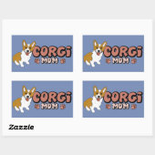 Corgi Mama Rechthoekige Sticker (Vel)