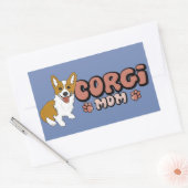Corgi Mama Rechthoekige Sticker (Envelop)