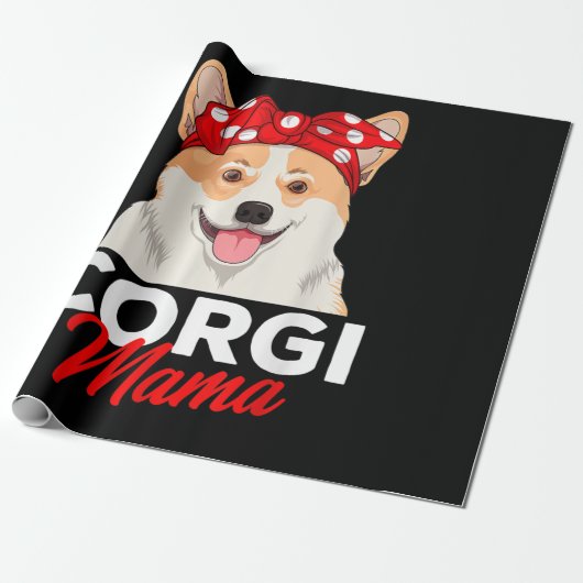 Corgi Mama Schattige Corgi Dog Cadeaupapier (Uitgerold)