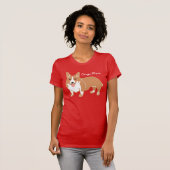 Corgi mama Women's Red T-Shirt (Voorkant volledig)