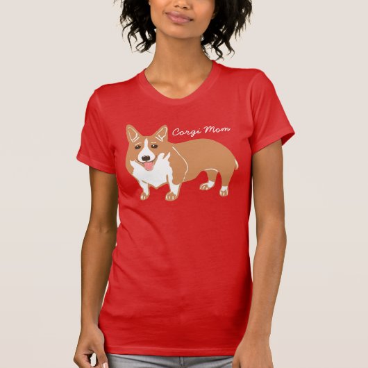 Corgi mama Women's Red T-Shirt (Voorkant)