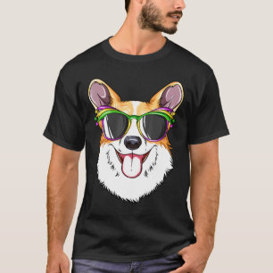 Corgi Mardi Gras Carnaval Masker Corgi T-shirt
