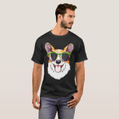Corgi Mardi Gras Carnaval Masker Corgi T-shirt (Voorkant volledig)