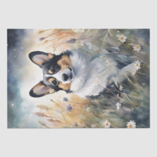 Corgi Meadow Magic: Een bloemig ontkoppelingsgenot Tissuepapier