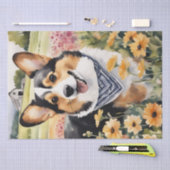 Corgi Meadow Magic: Een bloemig ontkoppelingsgenot Tissuepapier (Craft)