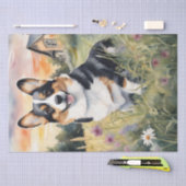 Corgi Meadow Magic: Een bloemig ontkoppelingsgenot Tissuepapier (Craft)
