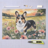 Corgi Meadow Magic: Een bloemig ontkoppelingsgenot Tissuepapier (Craft)