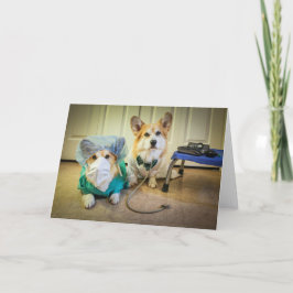 Corgi medisch team wenskaart zonder tekst kaart