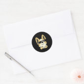 Corgi Meme Pixel Sunglasses Cute Dog Ronde Sticker (Envelop)