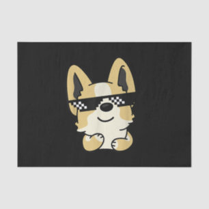 Corgi Meme Pixel Sunglasses Cute Dog Tissuepapier