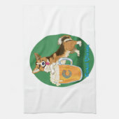 Corgi met bier theedoek (Verticaal)