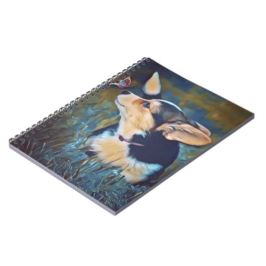 Corgi met Butterfly Notitieboek (Linkerzijde)