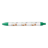 Corgi met Butterfly Zwarte Inkt Pen (Voorkant)