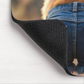 Corgi met denim shorts muismat (Hoek)