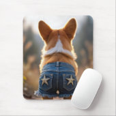 Corgi met denim shorts muismat (Met muis)