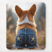 Corgi met denim shorts muismat (Voorkant)