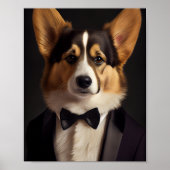 Corgi met een boogstropdas poster (Voorkant)