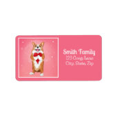 Corgi met een hartje etiket (Voorkant)