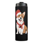 Corgi met een kerstmuts thermosbeker (Voorkant)