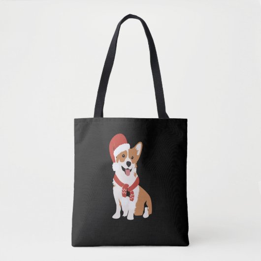 Corgi met een kerstmuts tote bag (Voorkant)