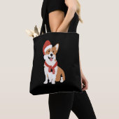 Corgi met een kerstmuts tote bag (Dichtbij)