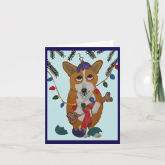Corgi met Gebroken Kerstornamenten