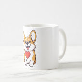 Corgi met hart T-shirt Koffiemok (Voorkant rechts)