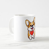 Corgi met hart T-shirt Koffiemok (Voorkant links)