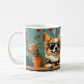 Corgi Met Hartrozen Valentijnsdag Koffiemok (Links)
