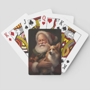 Corgi met Kerstman Festieve Kerst Pokerkaarten