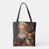 Corgi met kerstman Festieve Kerst Tote Bag (Achterkant)