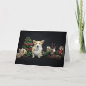 Corgi met Kerstmis bosvrienden Kaart (Voorkant)