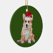 Corgi met kerstscafts Santa Hat Gift Keramisch Ornament (Rechts)