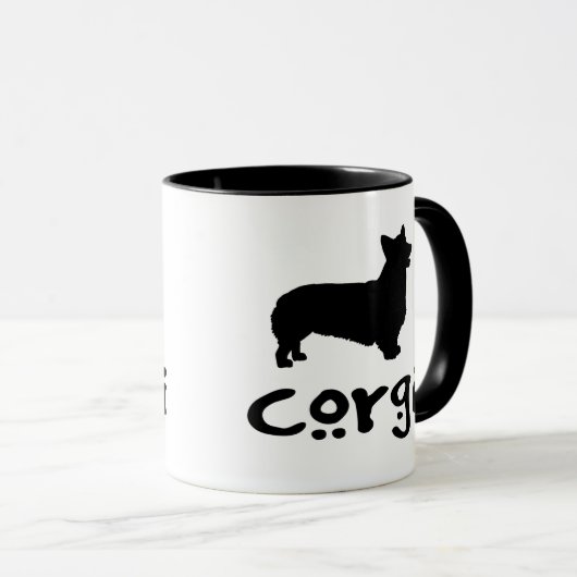 Corgi met kluntekst mok (Voorkant rechts)