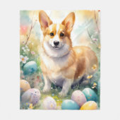 Corgi met paaseieren vakantie fleece deken (Voorkant)